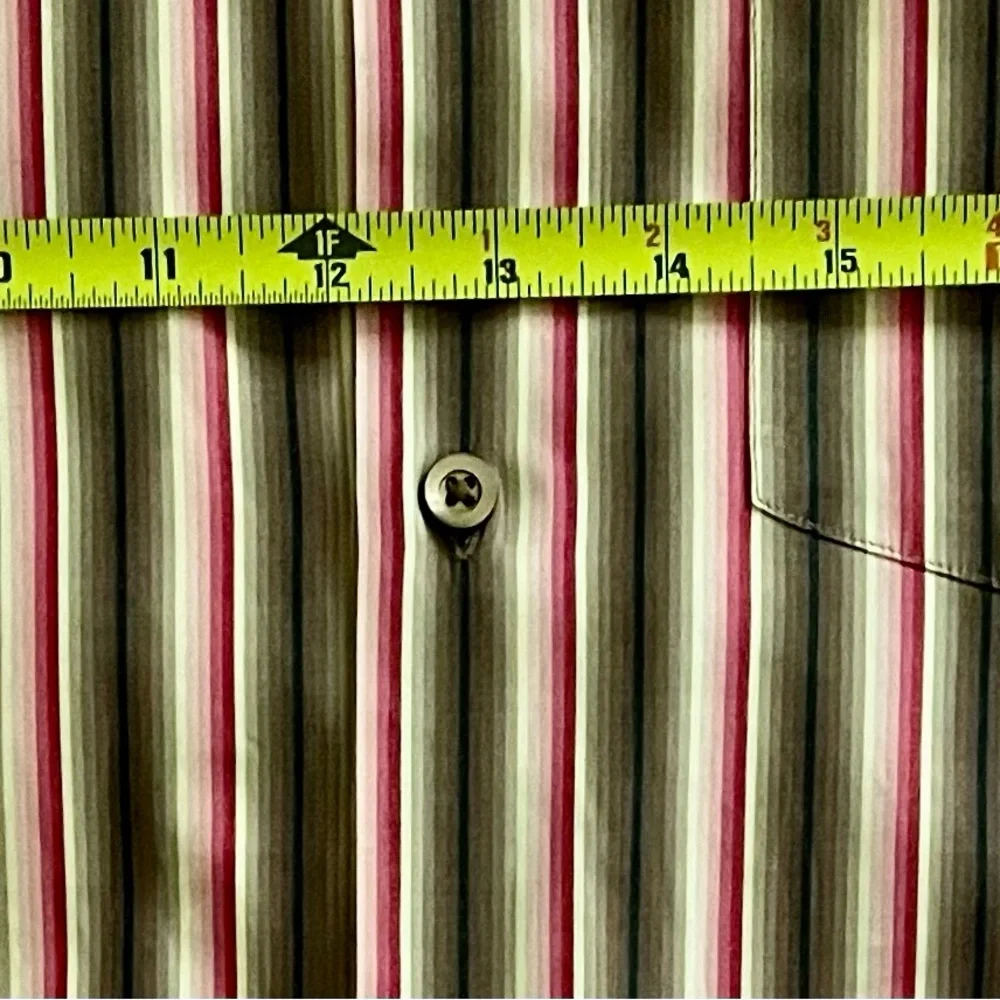 Banana Republic Men’s Size Large Multicolored Vertical Striped Button Down Shirt